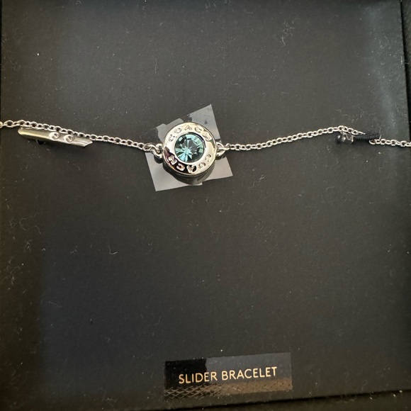 Coach Silver Slider Bracelet With Blue Stone - Picture 2 of 3